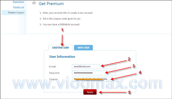 Gambar langkah Aktivasi Coupon Wupload Premium