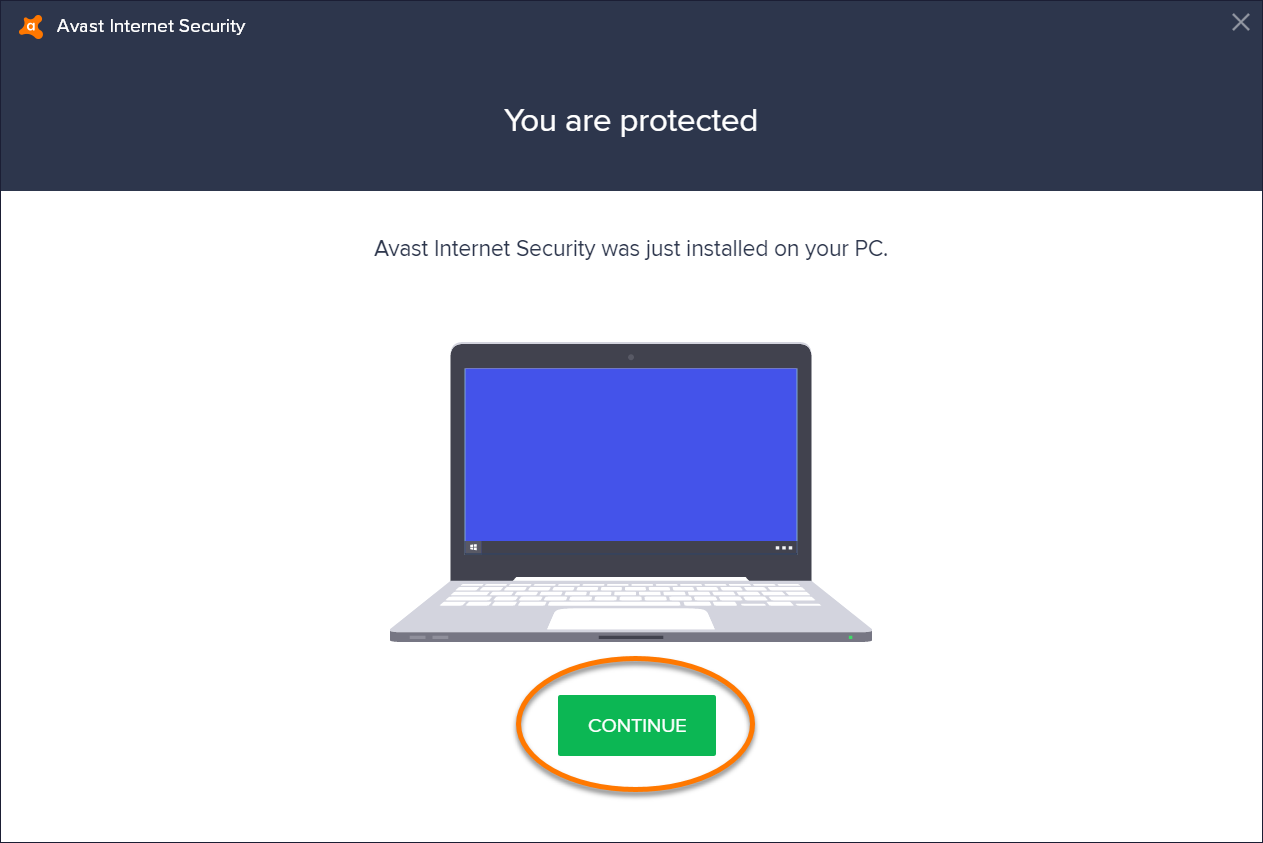 Notifikasi Avast Internet Security sudah terinstal