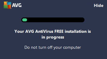 Proses instalasi AVG Antivirus