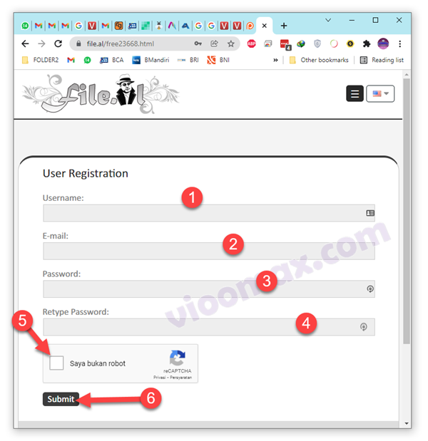 Form registrasi FILEAL