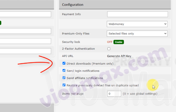 Mengaktifkan Fitur Direct Download FILE.AL Premium