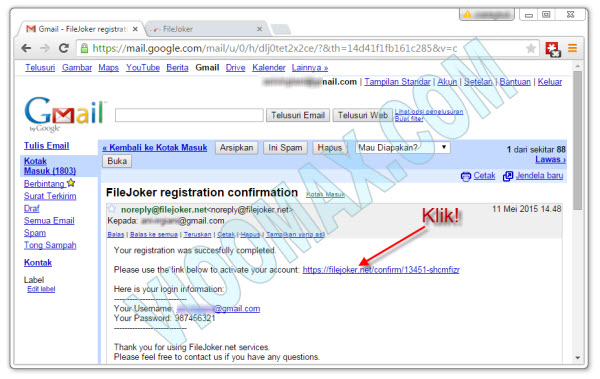 Confirmation Email Filejoker Free