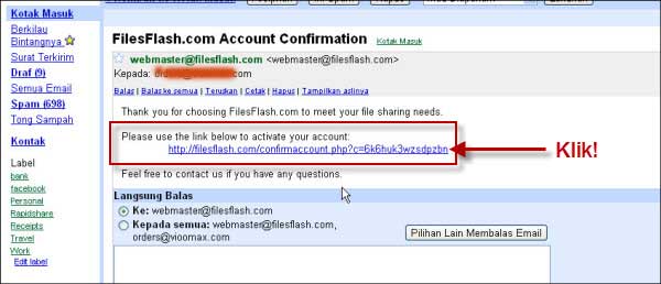 Gambar Email Verifikasi dari FilesFlash