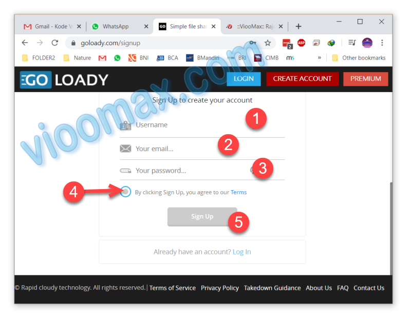 Form registrasi Goloady