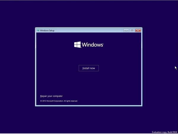 Tombol Instal Now Windows 10