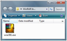 Double-click the Winrar setup file